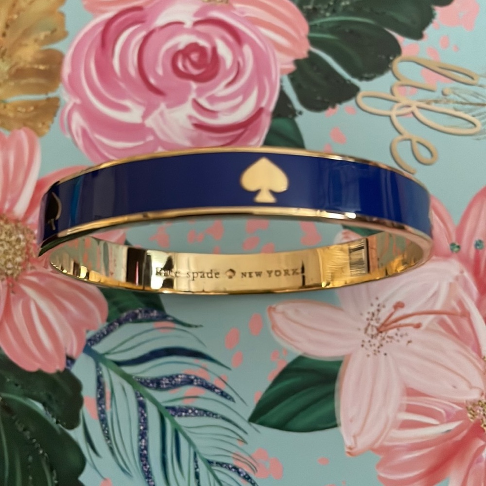 Authentic Kate spade enamel navy spade bangle